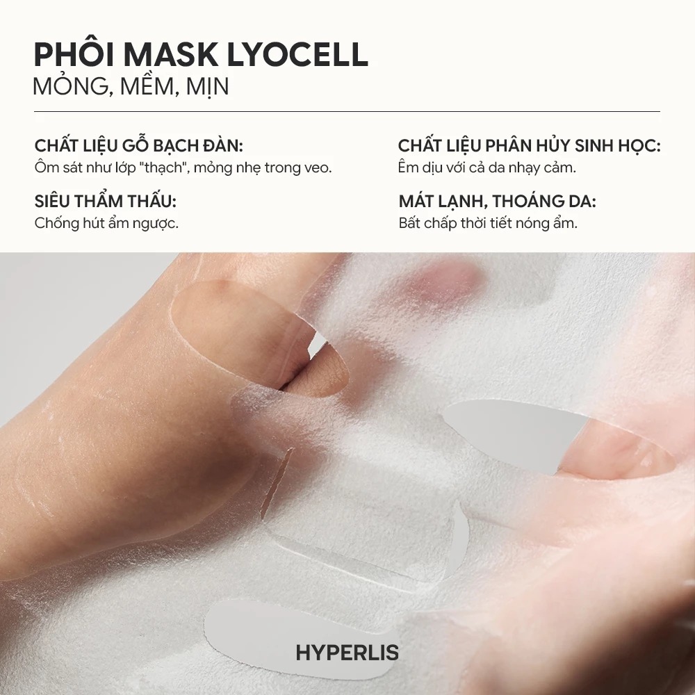 HYPERLIS - Phôi mask Lyocell mỏng, mềm, mịn
